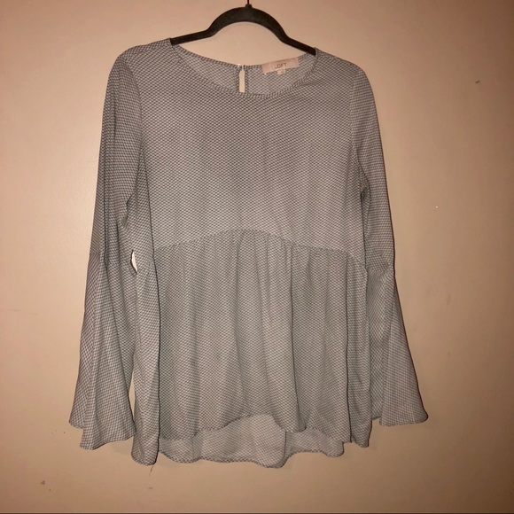 Ann Taylor LOFT Boho Geometric Hi-Low Top•Small - Picture 2 of 8